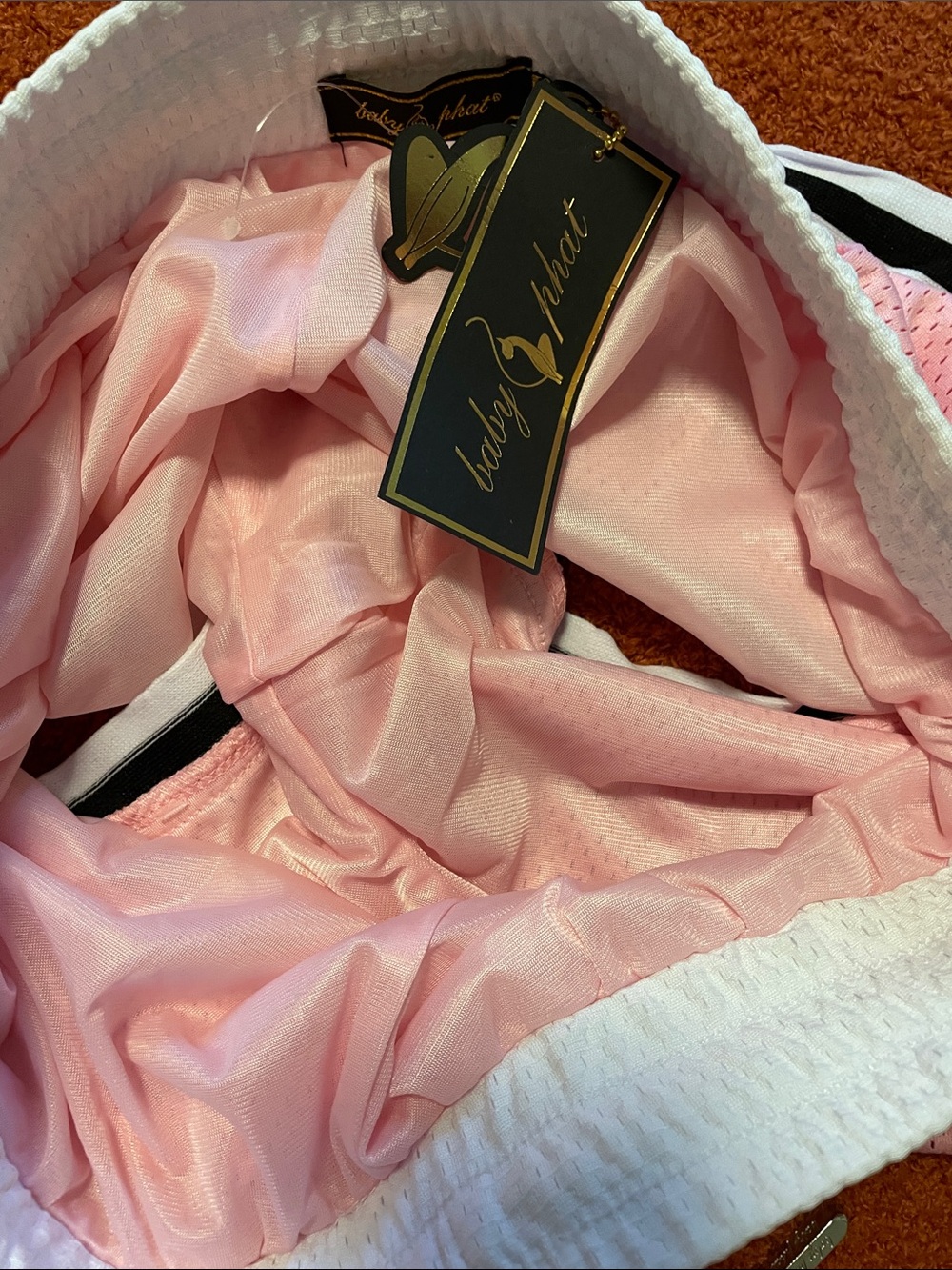 Baby Phat Pink Mesh Athletic Shorts with Black & White Trim - Picture 6 of 6
